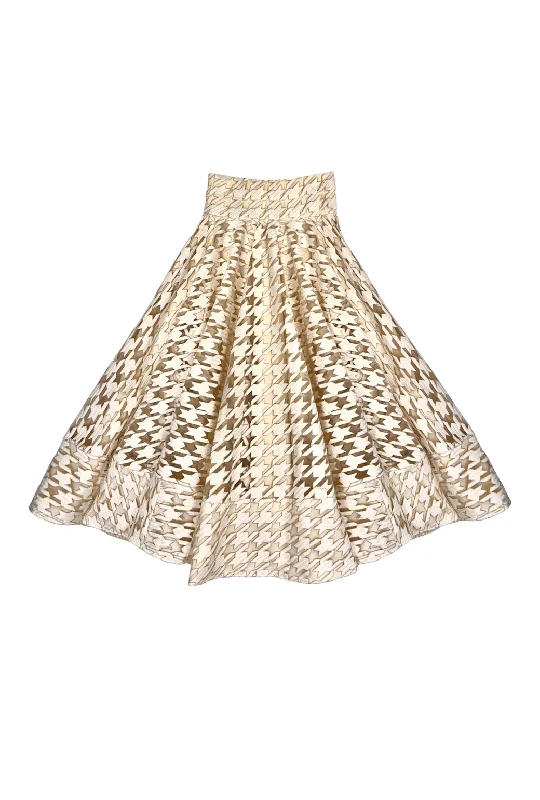 Buru + Pencil & Paper Co. Lucinda Skirt - Ivory Houndstooth spandex blend skirt