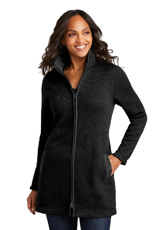 Custom Embroidered - Port Authority® Women's Arc Sweater Fleece Long Jacket L425 Layered Multi-layer Single Layer