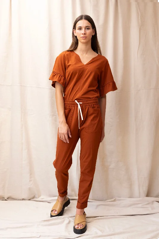 Travel Pant | Chestnut Comfortable Wide-Leg Pants