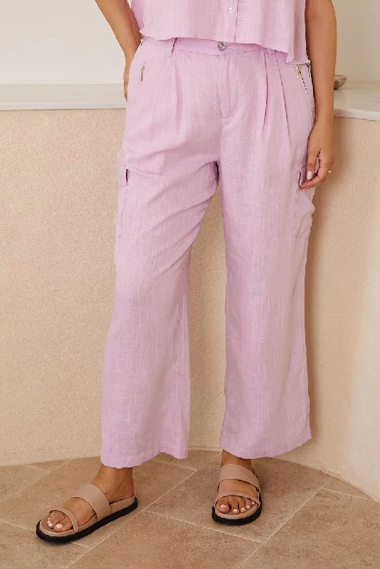 Casandra Pants - Lilac Lightweight Jogger Pants
