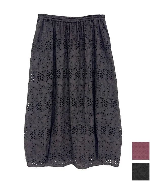 dot chiffrey×dot dobby cotton cocoon skirt 25S472 [Expected to arrive in stock around April]. silk skirt lustrous