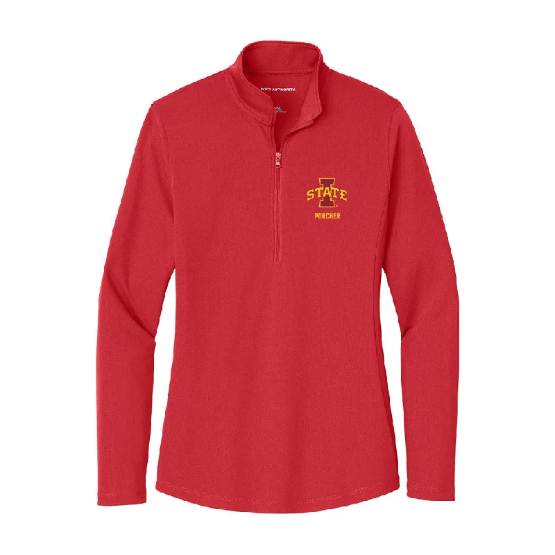 Iowa State - NCAA Women's Cross Country : Maelle Porcher - Women's Lightweight Quarter Zip Jacket Knit Jacket Woven Jacket Fleece Jacket