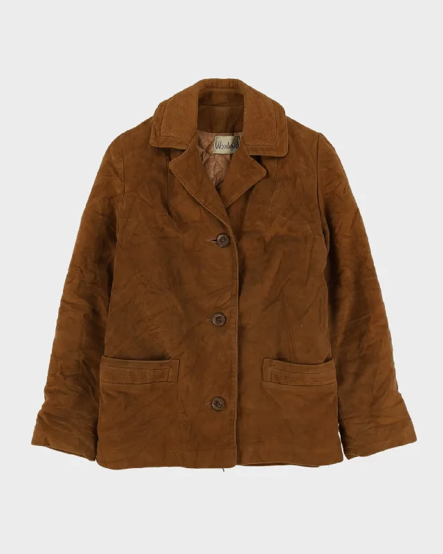 Vintage 1960s Faux Suede Padded Jacket - S Ribbed Jacket Pleated Jacket Ruffled Jacket