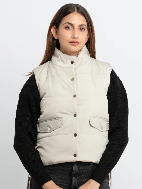 Womens Quilted High Neck Sleeveless Jacket Plaid Jacket Tartan Jacket Houndstooth Jacket