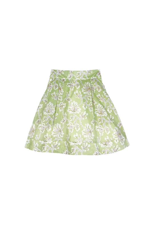 Buru x PBL Little Girl Mini Skirt- Green Floral pencil skirt chic