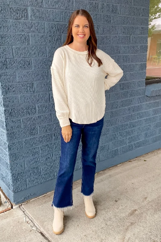Cute As Can Be Cream Sweater Cashmere Blend Cotton Blend Poly Blend