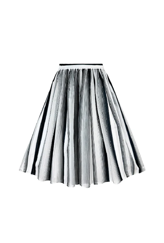 Buru + Pencil & Paper Co. The Marilyn Skirt - Black & White Stripe flowy skirt hem