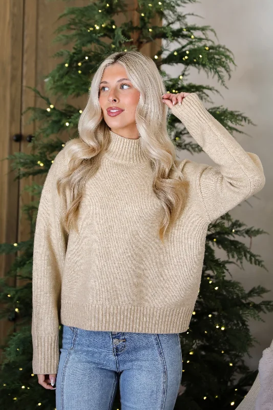 Truly Iconic Taupe Sweater - DOORBUSTER Front Pockets Side Pockets Patch Pockets