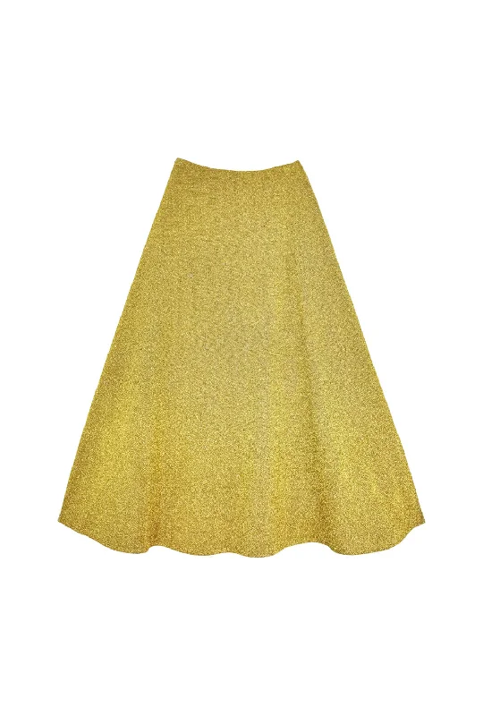 The Laura Skirt - Gold Sparkle leather skirt refined