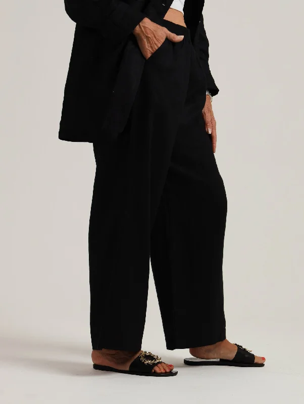 Classic Pants- Black Lightweight Linen Pants
