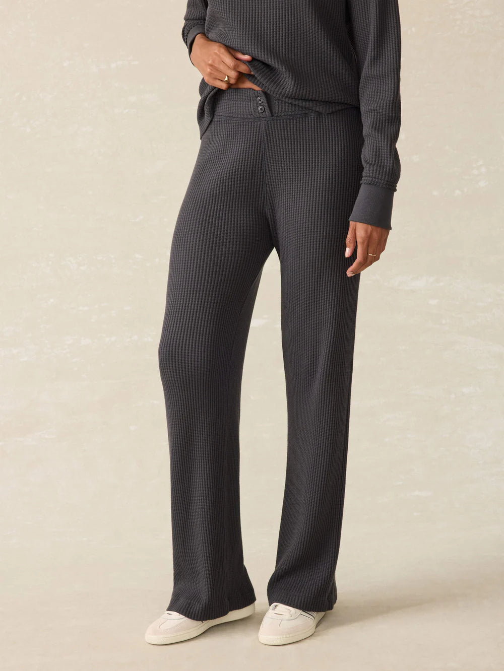Legend Waffle Wide Leg Pant Chic Black Leggings