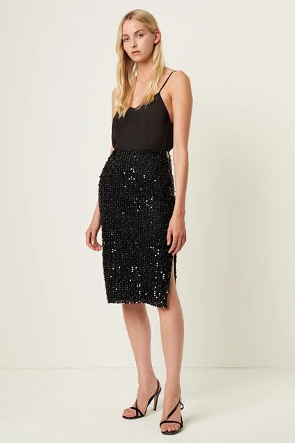French Connection Desiree Sequin Midi Skirt velvet skirt sumptuous
