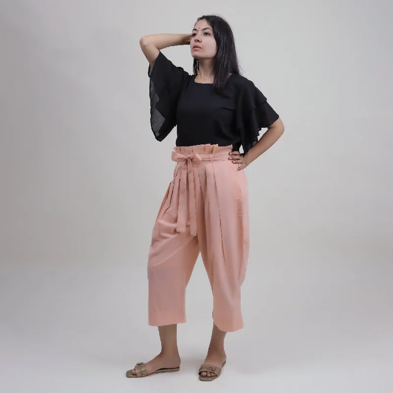 Beautiful Round Neck Top And Pant Dress For Party Chic Checkered Pants