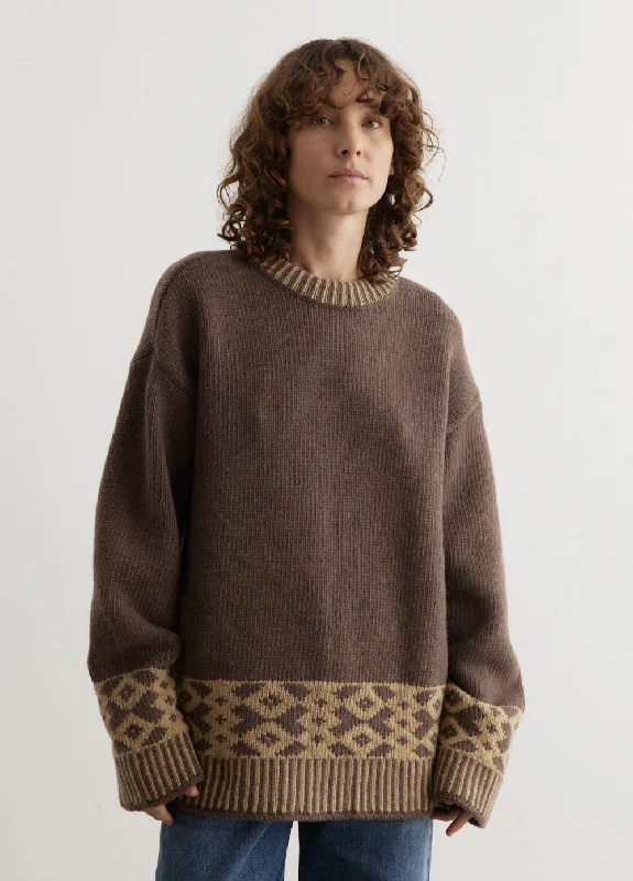 Jacquard Knit Sweater Terry Blend Velvet Blend Canvas Blend