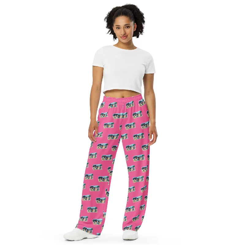 PAJAMA PANTS - Cheers (pink) Trendy Palazzo Pants
