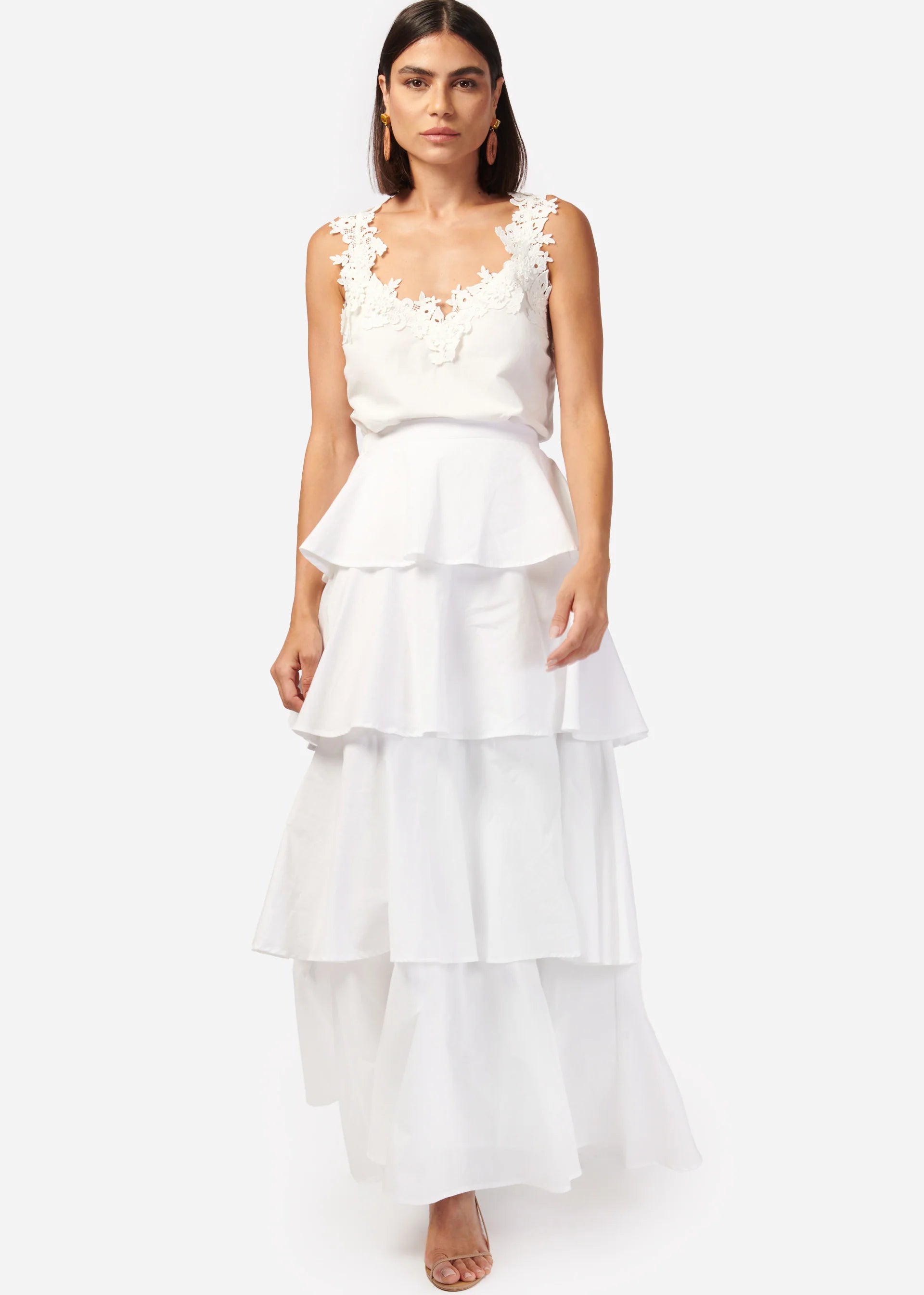 Terra Cotton Poplin Skirt belted skirt waist