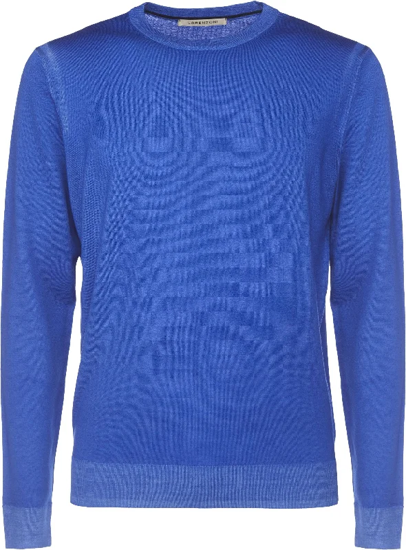 Royal Blue Crew Neck Sweater | Lorenzoni Casual Formal Business