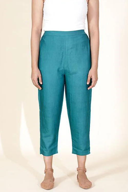 Rangsutra Tara Tussar Cotton Straight Pant Trendy Velvet Pants
