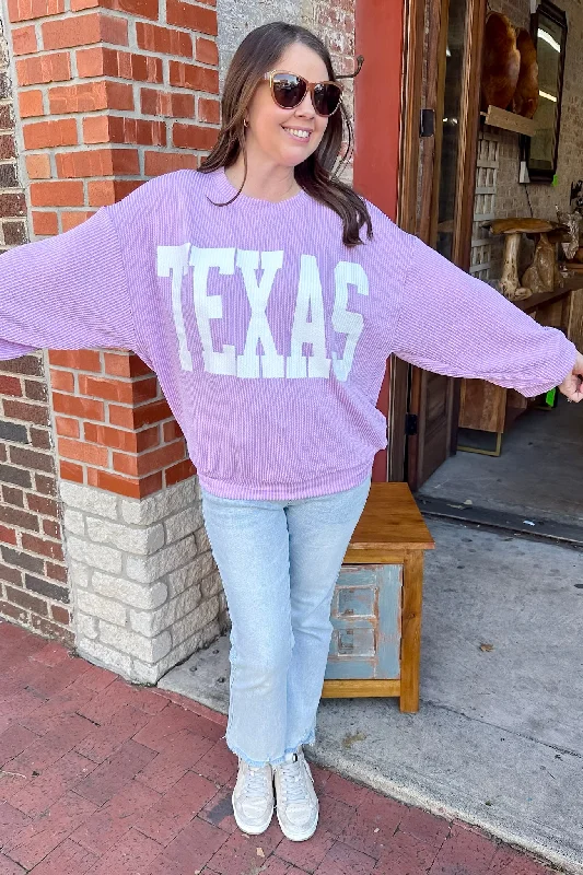 Texas Corduroy Graphic Lilac Sweater Denim Fabric Leather Fabric Suede Fabric