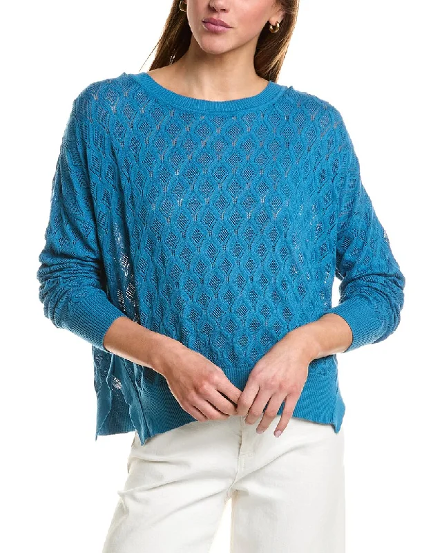 PLANET Diamond Weave Sweater Welt Pockets Slit Pockets Flap Pockets