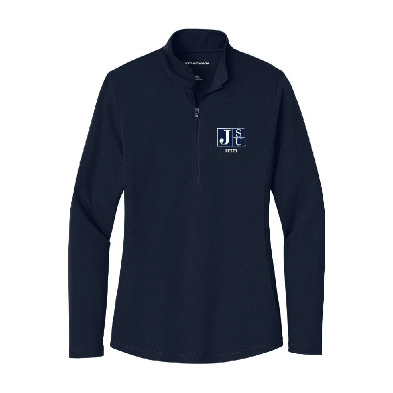 Jackson State - NCAA Women's Cross Country : Jordyn Petty - Women's Lightweight Quarter Zip Jacket Faux Fur Jacket Real Fur Jacket Shearling Jacket