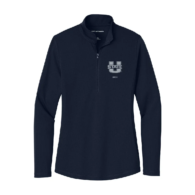 Utah State - NCAA Women's Cross Country : Brianne Smith - Women's Lightweight Quarter Zip Jacket Striped Jacket Polka Dot Jacket Floral Jacket