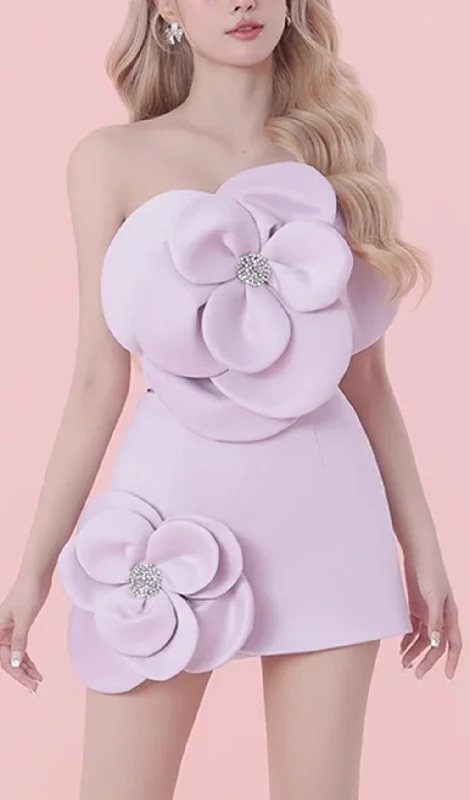 ELEGANT PURPLE FLORAL TWO-PIECE SKIRT SUIT cotton skirt soft