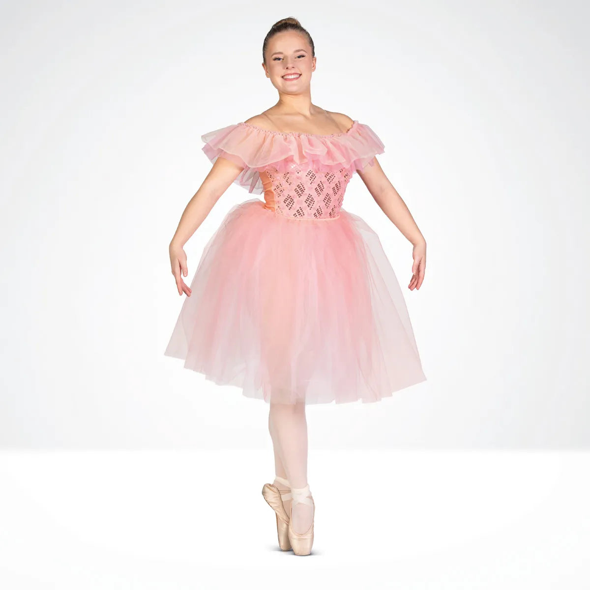 1st Position Off-the-shoulder Floral Leotard with Separate Ballet Skirt cashmere skirt fine