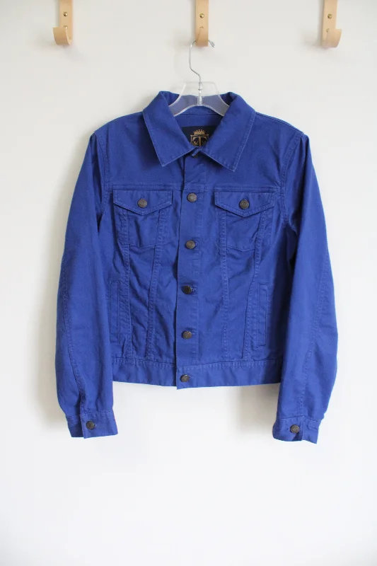Talbots Royal Blue Denim Jacket | S Hoodie Zip-Up Jacket Button-Up Jacket