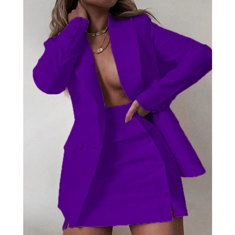 Women 2 Piece Set Fashion Streetwear Long Sleeve Blazer Jacket Sets Coat + Shorts Slim Suit Elegant Office Lady Sets Striped Jacket Polka Dot Jacket Floral Jacket