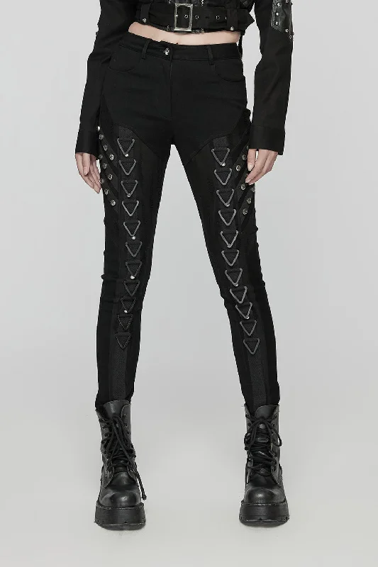 Industrial Punk Metal Hardware Pants Comfortable Jogger Trousers