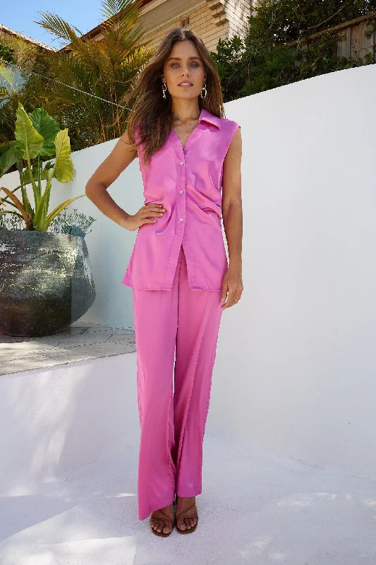 Danelle Pants - Pink Trendy Printed Pants
