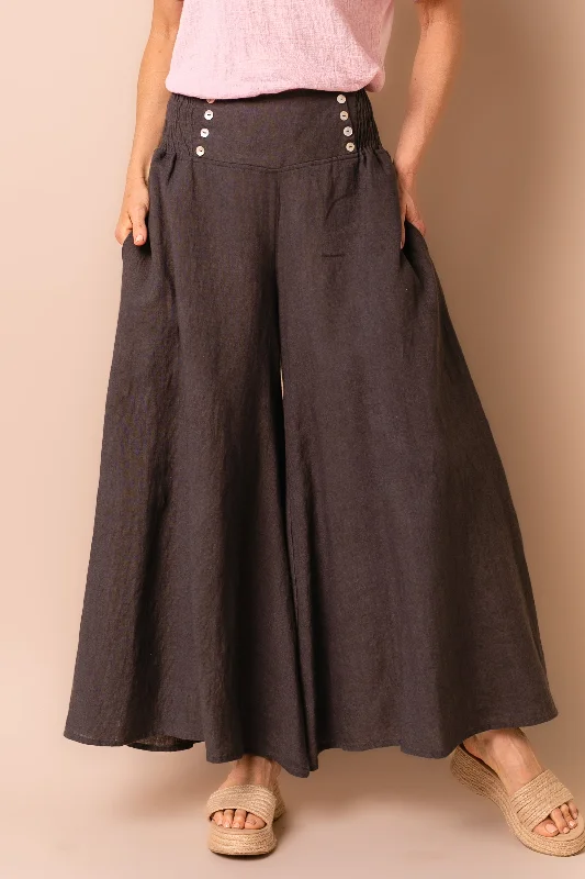 Hayden Linen Pants in Granite Classic Flared Pants