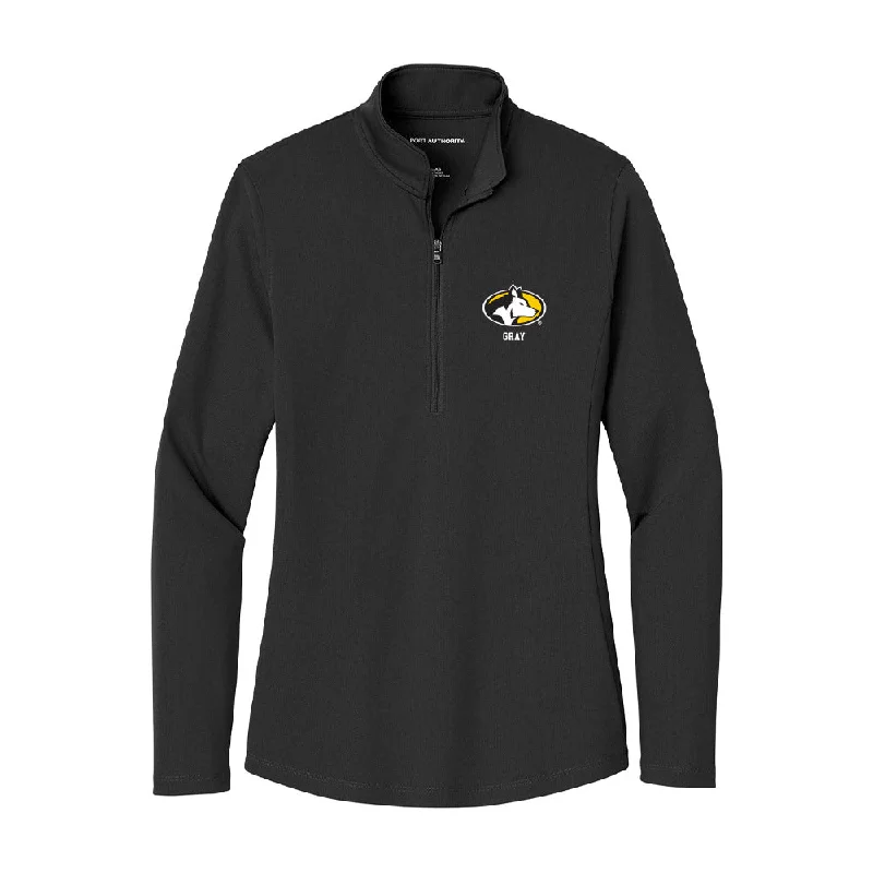 Michigan Tech - NCAA Women's Cross Country : Linnea Gray - Women's Lightweight Quarter Zip Jacket Satin Fabric Silk Fabric Chiffon Fabric