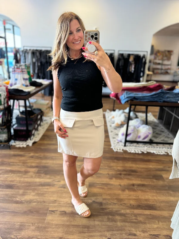 The Mia Skirt - Sand denim skirt classic