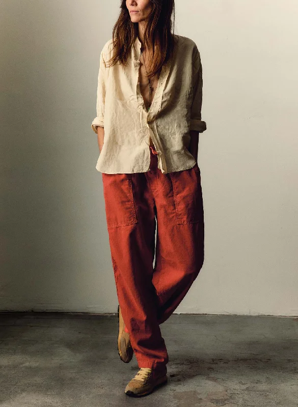 the ventura chore pant in sunfaded red High-Waist Yoga Pants