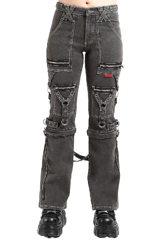 Tripp NYC Zip To Zip Pants [BLACK DENIM] Stylish Paperbag Waist Pants