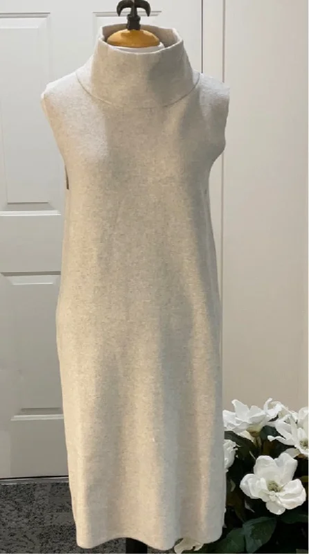 Burgess Lather/Gray Mock Neck Sleeveless Sweater Dress Notch Collar Peter Pan Collar Cowl Neck