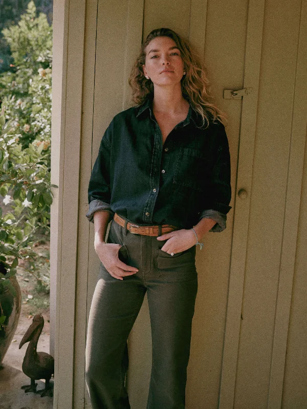 Stretch Terry Patch Pocket Pant - Forest Olive Formal Stretch Pants