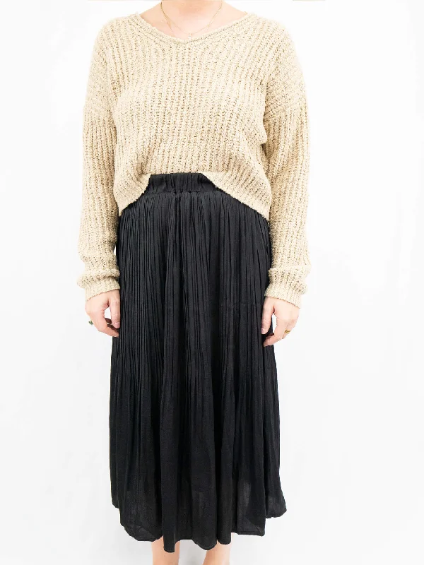 Pleated Midi Skirt leather skirt modern