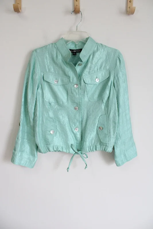 Linear Light Blue Light Jacket | S One-Shoulder Jacket Off-the-Shoulder Jacket Asymmetrical Jacket Linear Light Blue Light Jacket | S One-Shoulder Jacket Off-the-Shoulder Jacket Asymmetrical Jacket