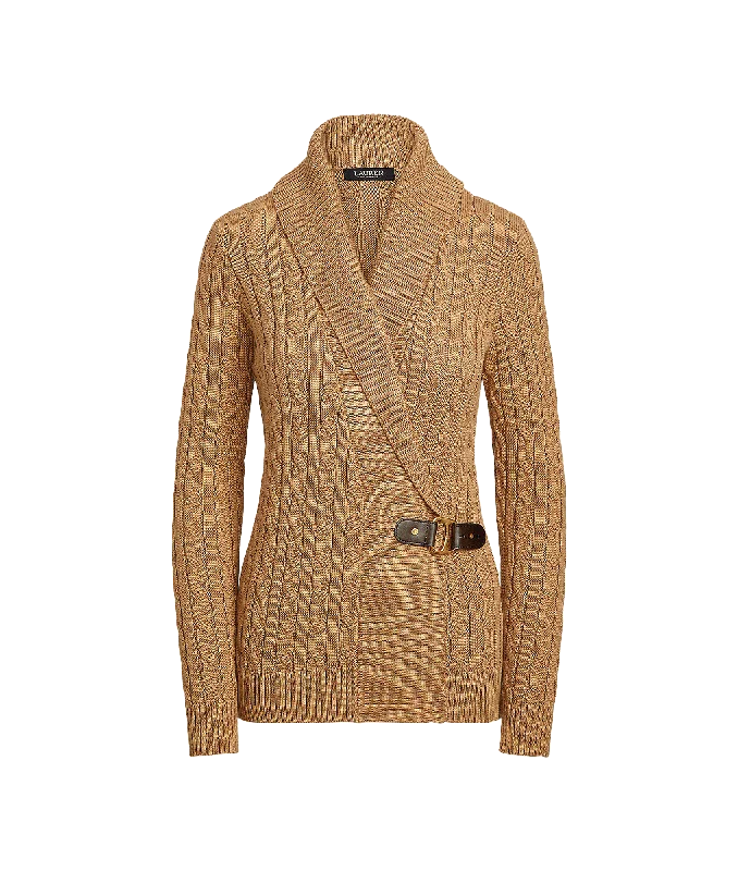 Buckled Cotton Sweater - Brown Oversized Loose Flowy