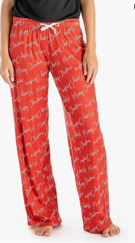 Hello Mello Holiday Lounge Pants-Merry Christmas Formal Stretch Pants