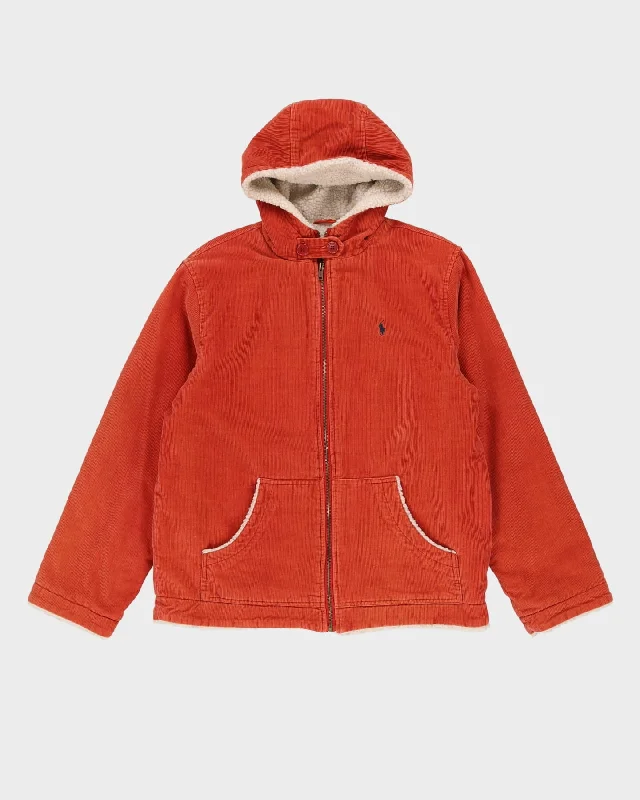 Ralph Lauren Burnt Orange Corduroy Fleece-Lined Jacket - XXL Lace Jacket Ribbed Jacket Sequined Jacket