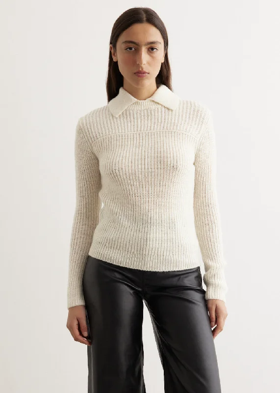 Madix Polo Sweater Solid Print Embellished