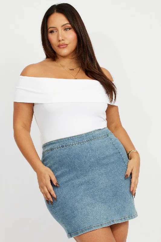 Denim Denim Split Mini Skirt velvet skirt rich