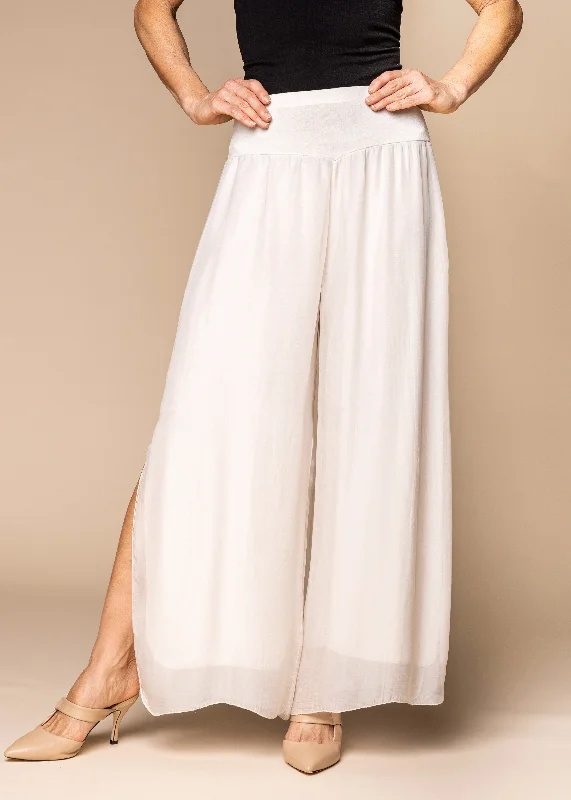 Gia Silk Pants in Latte Cozy Lounge Pants
