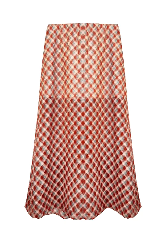 The Leland Skirt - Sheer Plaid wrap skirt elegant