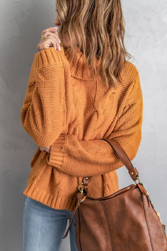 Everyday Turtleneck Sweater Welt Pockets Slit Pockets Flap Pockets