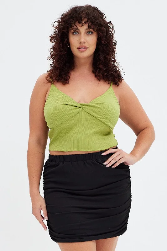 Black Bodycon Skirt Mini Ruched summer skirt style